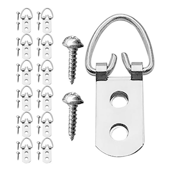 Phenofice 20pcs Heavy Duty Picture Hanging Kit D Ring Hangers Metal for Artwork Display