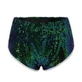 thumbnail image 5 of MIXUE Shorts For Women Summer Solid Color Sequin Micro Sexy Sparkly Concert Hot Mini Low Rise Womens Shorts Sportwear,Green,L, 5 of 9
