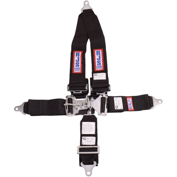 RJS Racing Equipment 1126201 5-Point Latch and Link Racing Harness Black