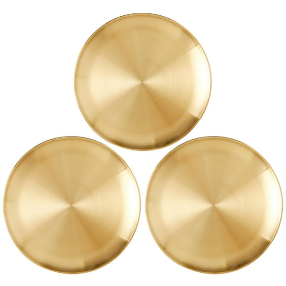 3Pcs Metal Plate Korean Vintage Dish Stainless Steel Kitchenware Roast Meat Tray
