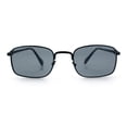 thumbnail image 5 of Retro Hipster Narrow Rectangle Metal Rim Dad Fashion Sunglasses [All Black], 5 of 8