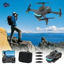Christmas Gifts for Boys 8-12, Wifi FPV Drone with 4K HD Camera Altitude Hold Mode Foldable Rc Drone Quadcopter Fly, Route Fly, Altitude Hold, Headless Mode, Black, One Size