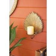 Kalalou CLL2556 Applique Da Parete In Ottone Con Foglia Di Palma - 31,8 Cm - 3