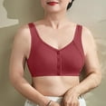 thumbnail image 6 of Up to 50% off Vibrex Older Women Bras Breathable Front Closure Bra Daily Comfortable Wireless Bras For Women Everyday Basic Sleeping Bra,Red_L, 6 of 9