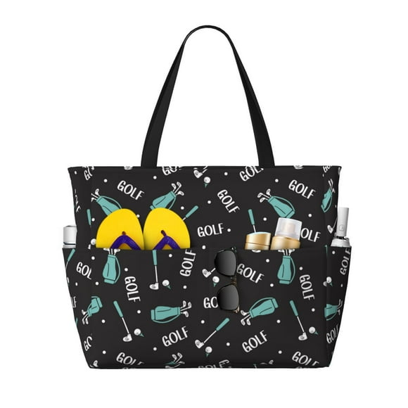 Fotbe Golf Bags And Balls Bolsa de Viaje para Playa - Resistente al Agua, Bolsa Tote de Gran Capacidad y Ligera con 7 Bolsillos para Mujeres y Hombres