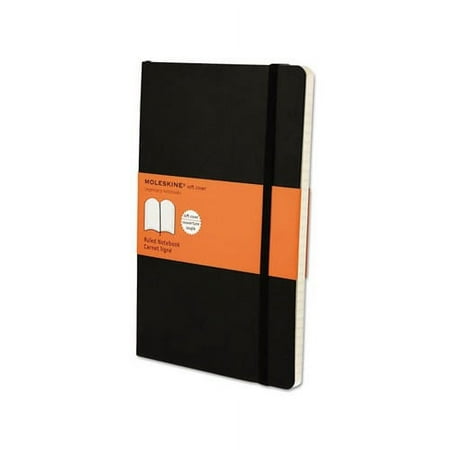 Moleskine Classic Ruled Large Notebook, Soft Cover, Black, 5 x 8.25 in.