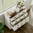 thumbnail image 4 of WAMPAT High End Table Side Table Set of 2 for Living Room, Farmhouse 3 Drawers Dresser for Bedroom Office,Antique White, 4 of 7