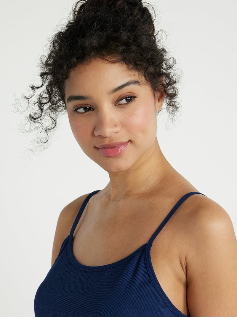 Joyspun Women's Ribbed Knit Sleep Camisole, Sizes S to 3X