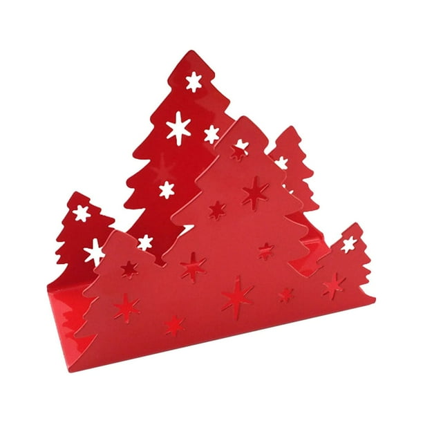 Servilletas de acero inoxidable con forma de árbol de Navidad, servilletas de papel para decoración navideña de restaurantes occidentales