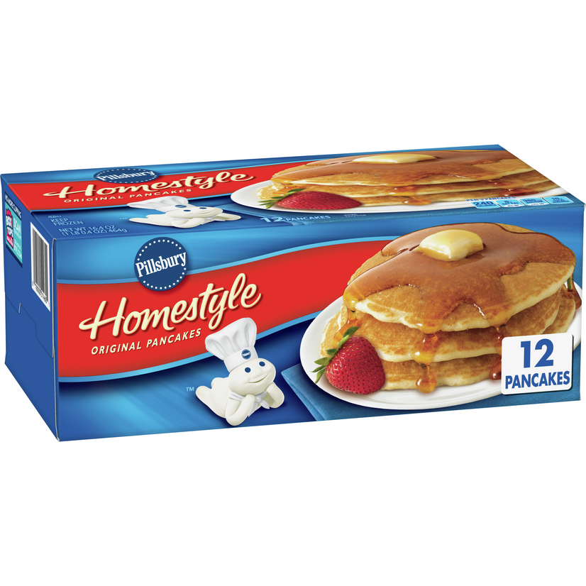 Pillsbury Homestyle Original Pancakes Frozen Breakfast, 12 Ct, 16.4 oz