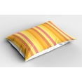 thumbnail image 2 of Ambesonne Cartoon Pillow Sham 2 Pack, Flower Stars Stripes Motif, 36"x20", Marigold Yellow Pink, 2 of 3
