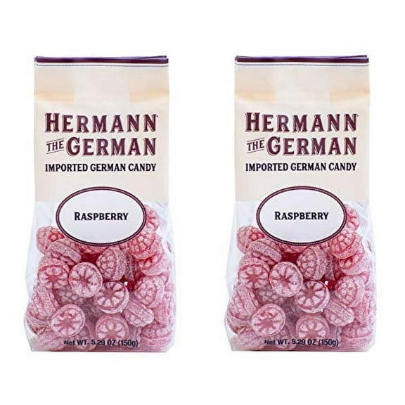 Hermann the German Hard Candy - Imported - Pack of 2 (Raspberry)