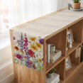 thumbnail image 6 of Table Runners 70 Inches Long Dress Scarves, Spring Floral Farmhouse Coffee/Dining/Kitchen Table Decor, Holiday Table Runner, Watercolor Lavender Daisy Flowers Plants Beige 13x70 Inch, 6 of 9