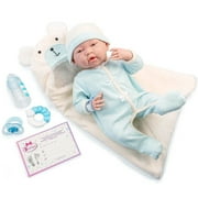 JC Toys, Soft Body La Newborn 15.5 inches Baby Doll - Blue Bear Bunting Gift Set