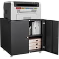 thumbnail image 1 of Metal Printer Stand with File Storage Cabinet, Printer Cabinet File Cabinet On Wheels with Door and Adjustable Shelf, Printer Table Stand for Home Office 23.62" H Black, 1 of 1