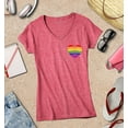 thumbnail image 3 of S4E Women's Gay Rainbow Heart LGBTQ Pride Slim Fit V-Neck T-Shirt X-Small Heather Red, 3 of 4