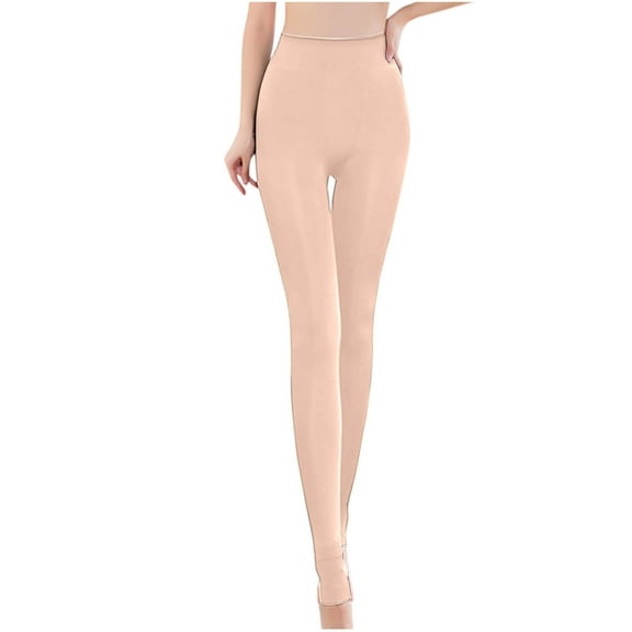 Rohuuque Long Johns Thermal Pants for Women Solid Color High Elastic Fleece Lined Cuff Pants Thermal Base Layer Thermal Underwear Khaki