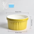 thumbnail image 4 of homEdge Porcelain Ramekins Set with Lid, 240 ml / 8 Fl Ounces Ice Cream Bowl, Creme Brûlée Ramekins Soufflé Cup for Baking, Set of 6 Assorted Color, 4 of 8