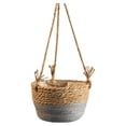 thumbnail image 1 of Advancent Maceta colgante de paja tejida para oficina, jardín, Patio, balcón, cesta para interior y exterior, maceta para flores, colgadores de Jardín y Patio Gris METRO, 1 of 6