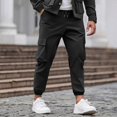 thumbnail image 2 of Cargo Joggers Pants For Men Casual Drawstring Elastic Waist Tapered Work Cargo Pants Outdoor Hiking Trousers With Pockets, 2 of 6