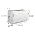 thumbnail image 3 of Design House Brookings Ready to Assemble Wood Shaker 2-Door and 2-Drawer Kitchen Base Cabinet (48 x 34.5 x 24), Sherwin Williams® White, 3 of 29