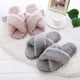 thumbnail image 5 of Pantuflas para mujer, peludas y esponjosas, de piel sintética, con puntera abierta y banda cruzada, a la moda, planas, cálidas, para el hogar, la sala de estar, el dormitorio, interiores y exteriores,, 5 of 5