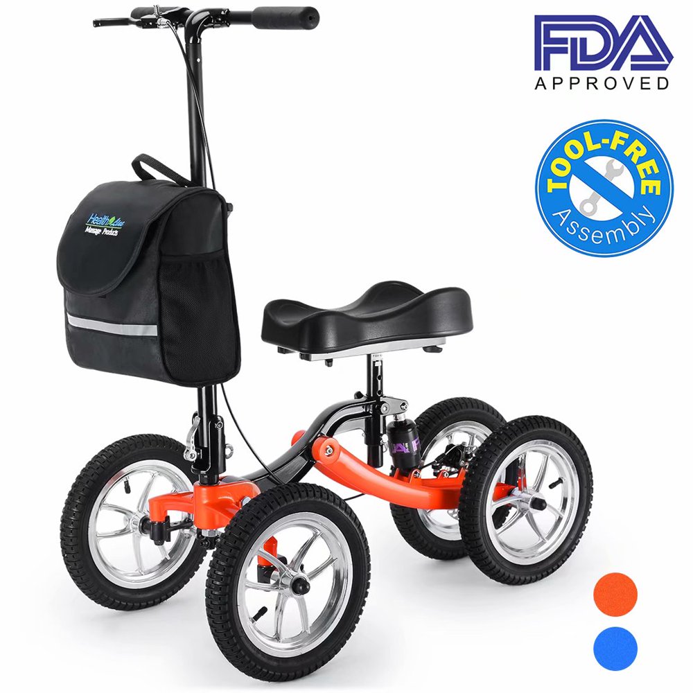Health Line Steerable Knee Walker All Terrain Aluminum Scooter Knee