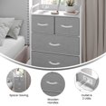 thumbnail image 4 of Emma + Oliver Nightstand with 4 Gray Fabric Drawers, Charging Station with 2 USB Ports/Power Outlet, White Engineered Wood Top, Wood Handles, Metal Frame, 4 of 12