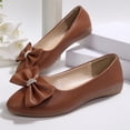 thumbnail image 5 of Daily Wear Comfortable Indoor Outdoor Casual Shoes for Women Shallow Cut Bowknot Rhinestone Plus Size Spring Summer Brown 9, 5 of 9