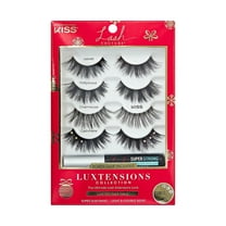 KISS Lash Couture Luxtension, False Eyelashes, Cashmere Jewel, 14mm-16mm-18mm, 4 Pairs