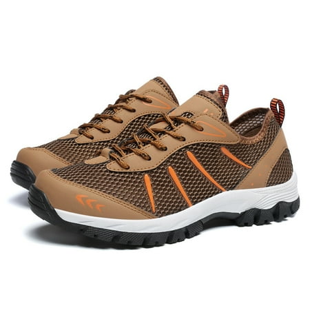 

Toyella Outdoor Men s Mesh Low-top Large Size Hiking Casual Shoes Brown 40