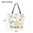 thumbnail image 5 of FORMRS Womens Canvas Tote Bag with Zipper Inner Pocket Shoulder Handbag, Orange Retro Flower, 5 of 7