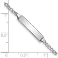 thumbnail image 3 of 14K White Gold Wg Semi-Solid Polished Cuban Id Bracelet (7 X 4.5) Made In United States dcid132w-7, 3 of 5