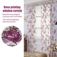 thumbnail image 4 of Cortina transparente para ventana con estampado de rosas románticas de 1x2m para hogar, Hotel, balcón decorativo, cortina transparente (púrpura), 4 of 8