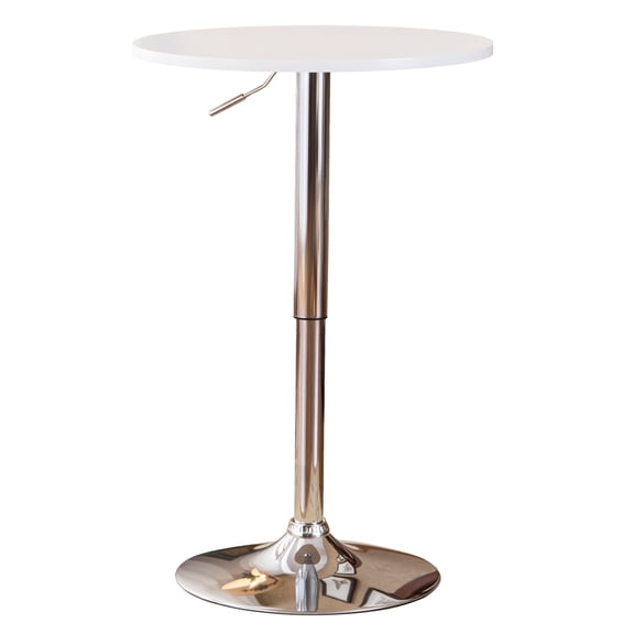 Adjustable Wood and Metal Bar Table in White
