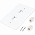 thumbnail image 2 of Paquete de 8 Placas de Pared Ethernet de 2 Puertos, Cat6 Hembra A Hembra Conector de Pared RJ45 Acoplador en LíNea Salida de Pared,, 2 of 5