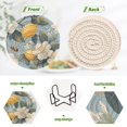 thumbnail image 4 of Yayeee 6 PCS Drink Coasters with Holder Set Woven Absorbent Round Tabletop Hot Pad, Lemon Pattern, 4 of 7