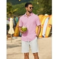 thumbnail image 2 of COOFANDY Mens Beach Shirts Short Sleeve Linen Shirts Casual Stylish Shirts Family Beach Vacation Outfits, 2 of 6