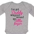 thumbnail image 4 of Inktastic I've Got Daddy Wrapped Around My Little Finger Girls Long Sleeve Baby Bodysuit, 4 of 5