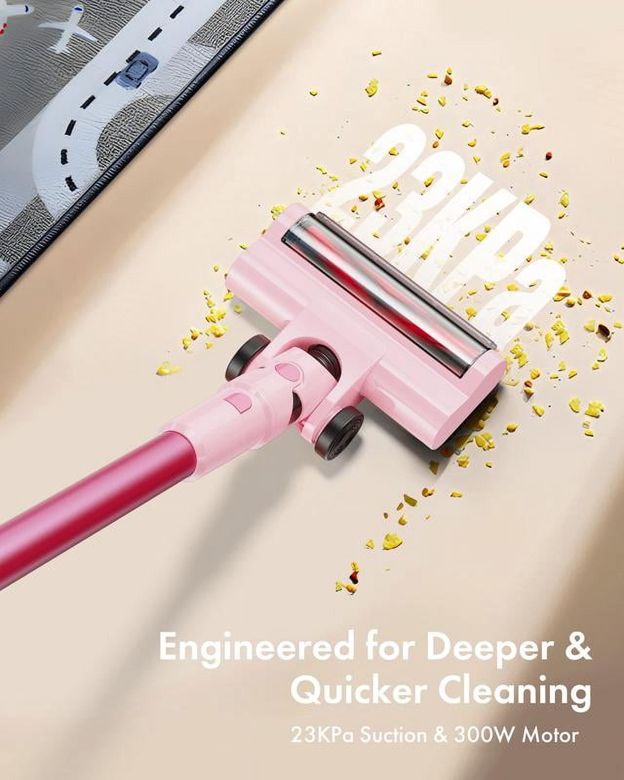 Dezkly Cordless Vacuum Cleaner, 300W 23KPa Lightweight Stick Vacuum with 48mins Runtime Battery, 3 Suction, LED Display, Powerful Vacuum Cleaner with Sofa Brush for Hard Floor/Carpet/Pet Hair/Car