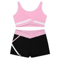 thumbnail image 4 of Xnihocha Kids Girls Gymnastic Ballet Dance Outfits Sleeveless Crop Tops and Booty Shorts Tracksuits Pink 14, 4 of 7