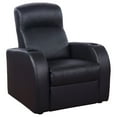 thumbnail image 1 of Coaster Cyrus Contemporary Leather Home Theater Upholstered Recliner Black, 1 of 9