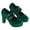 Green, variant on Aueoeo High Heel Shoes For Women Double Strap Buckle Platforms Shoes Elegant Flock Formal Dress Office Work Church Wedding Shoes