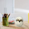 thumbnail image 3 of nvzhuang Faux Fur Owl Figurines Realistic Plush Owl Ornaments Small Animal Sculptures Home Garden Decorations, 3 of 7