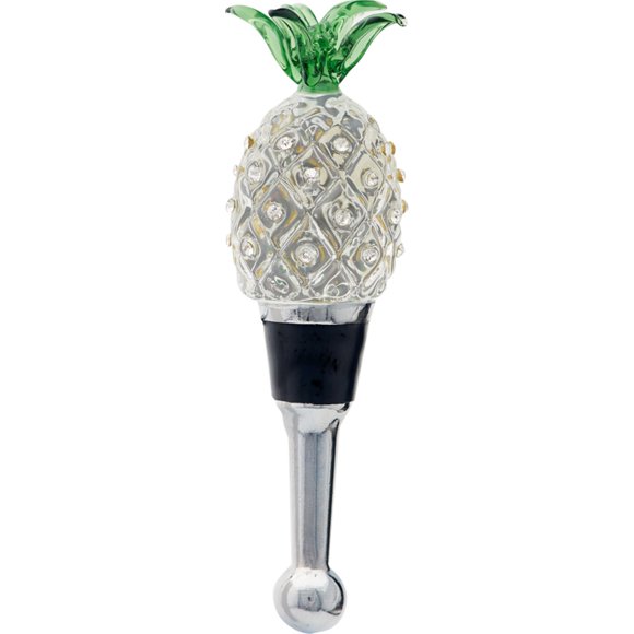 Glass Pineaple with Rhinestones Wine Bottle Stopper by LSArts