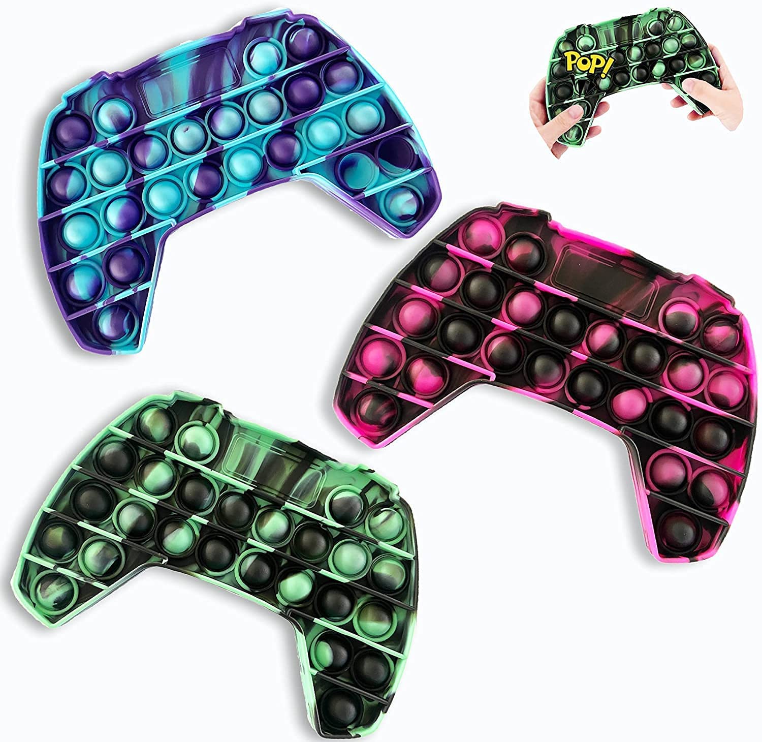 Sensory Pop Push Game Controller Gamepad Shape Popular Push Tie Dye ...