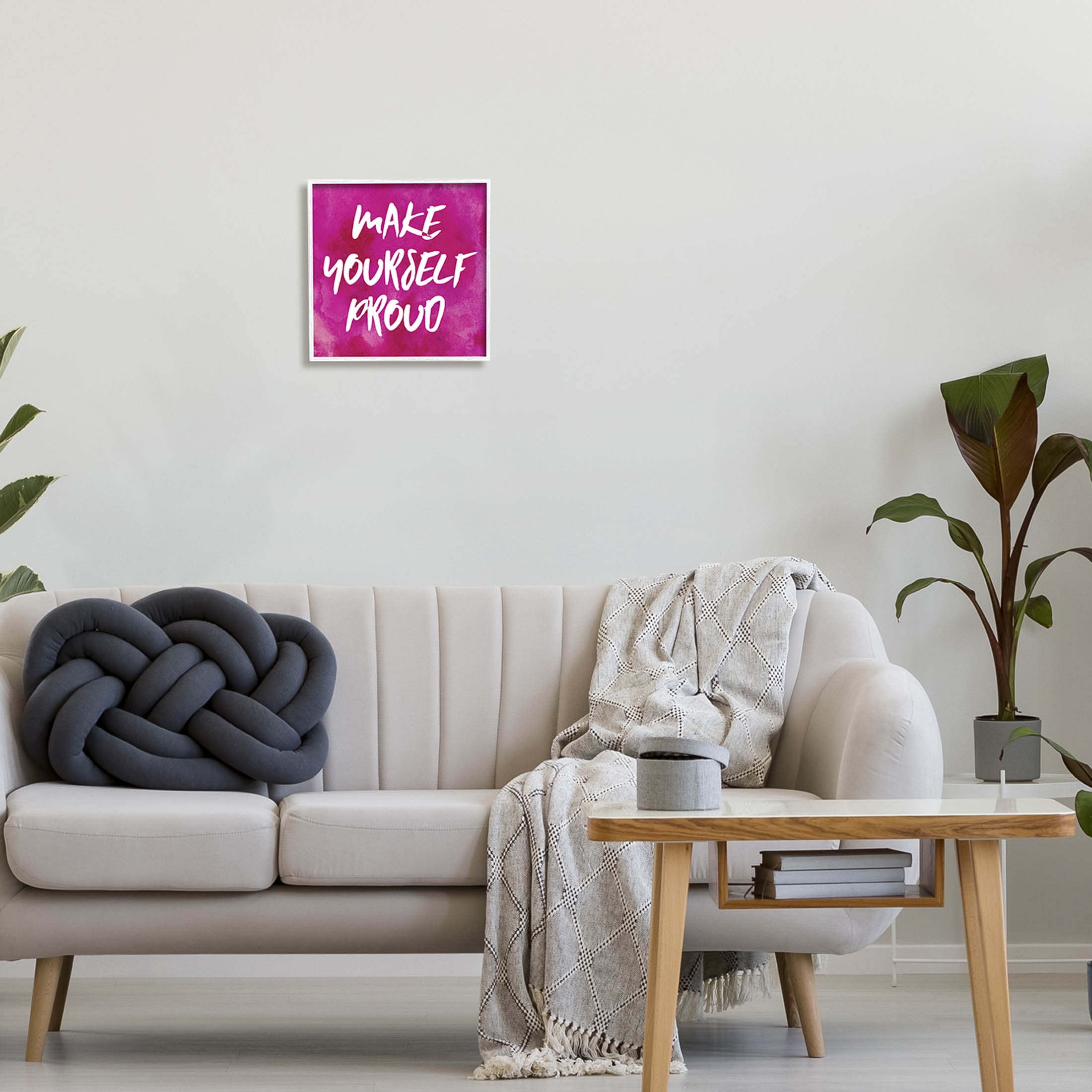 Bold Make Yourself Proud Phrase Inspirational Graphic Art White Framed Art Print Wall Art