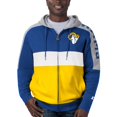 thumbnail image 4 of Men's Starter Royal/Gold Los Angeles Rams Playoffs Color Block Full-Zip Hoodie, 4 of 5