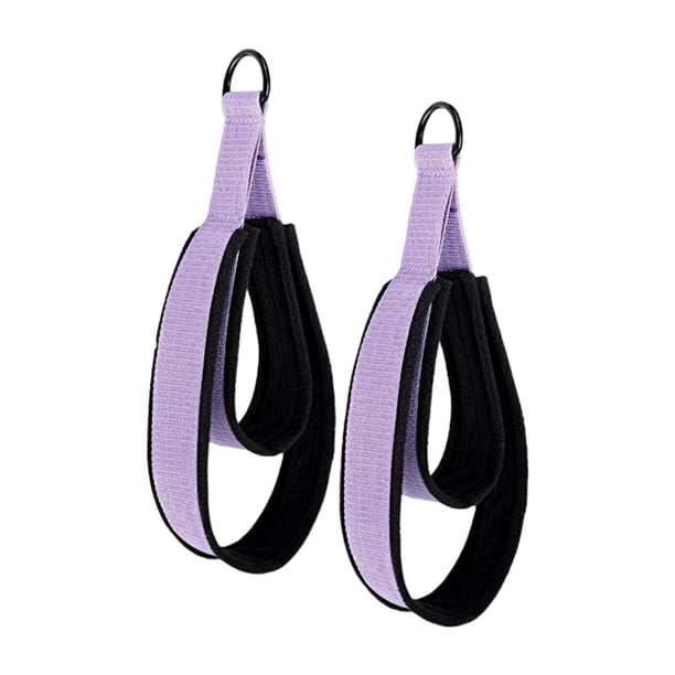 2 bandas de ejercicio para mujer con correa de doble bucle para pilates, para entrenamiento en casa y gimnasia Púrpura