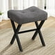 thumbnail image 1 of Taburete Memobarco, 46 cm, con patas en X de metal, color gris, 1 of 9